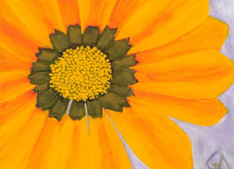 Sunflower.jpg - Flower oil on canvas - 7x9" (177.8 x 228.6 mm) Scanned 13 February 2013