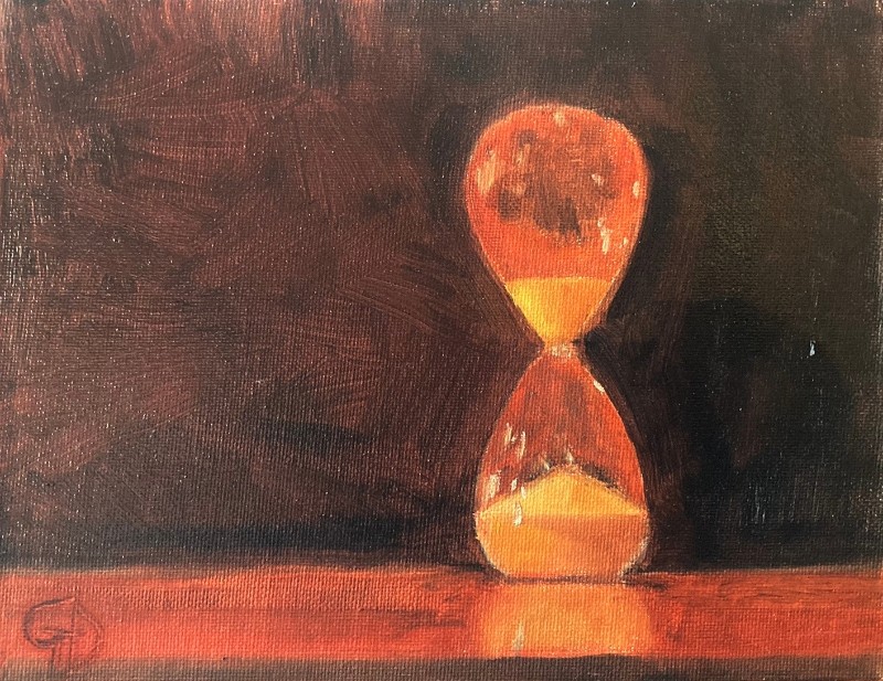 TimeStandsStill.jpg - Time stands still Water, soluble, oil on canvas, 7 x 9" (17.8 x 22.9 cm) Completed September 2022